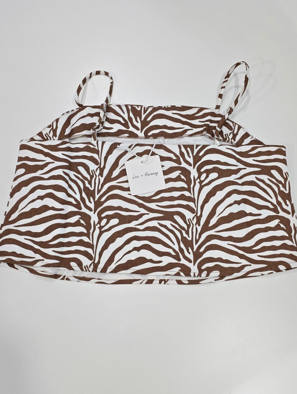 Love + Harmony ✦ Mocha Zebra Print✦ Cropped Jacket & Matching Tank Top Set L NWT - Picture 12 of 16